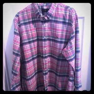 XL Ralph Lauren Polo Plaid Pink Blue Button Down